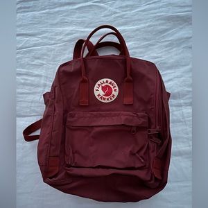 Fjallraven red backpack